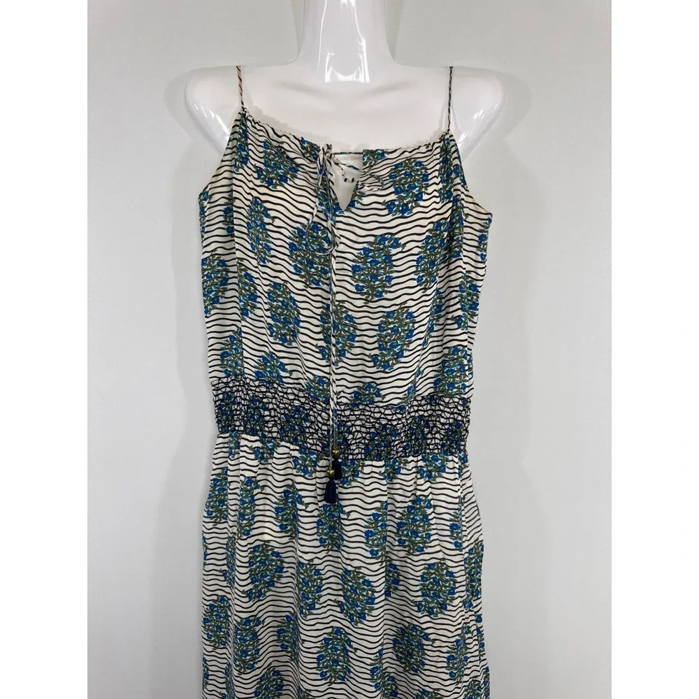 Tory Burch Shelbee Floral Printed 100% Silk Maxi Dress Size 6 Boho Beachy Vacay